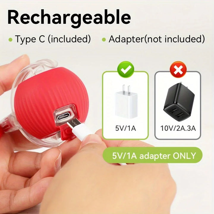 Cat Interactive Ball Toy, Automatic Rolling Ball with Tail, Rechargeable Smart Pet Interactive Toy, Intelligent Mouse for Cat