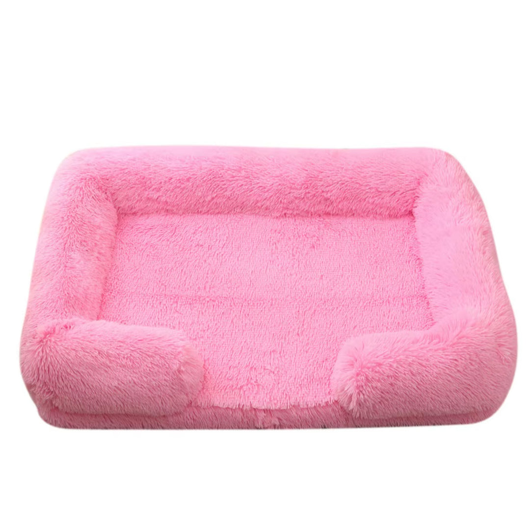Square Dog Bed Plush Pet Bed Winter Thickened Pad House for Dogs Bed Cat Sofa for Flyffy Dogs Sleeping Bed Sofa Removable Mat