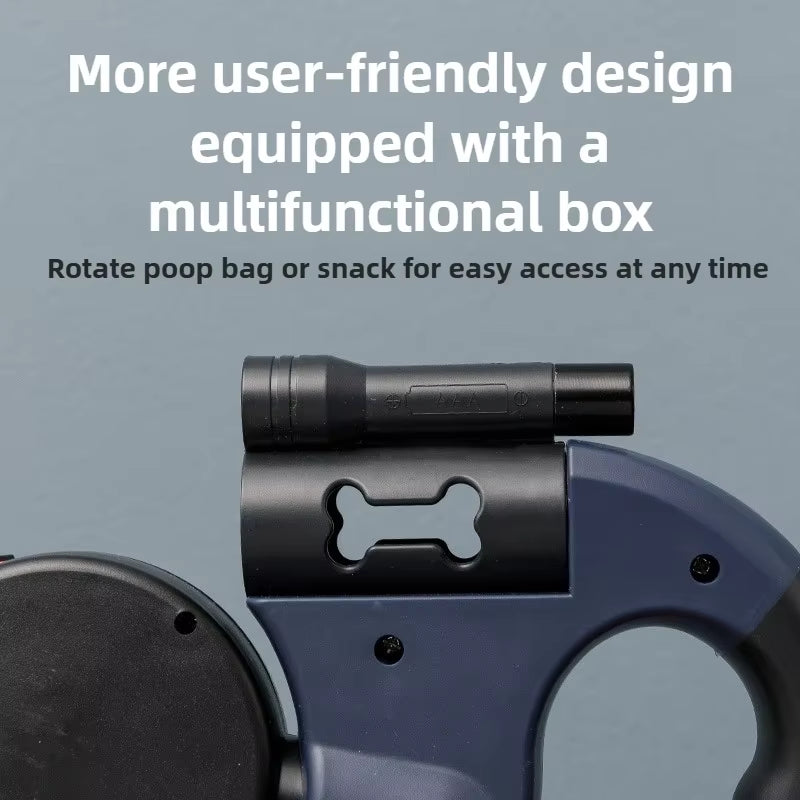 Premium 3M Retractable Double Dog Leash for Small Dogs Reflective 360 Swivel No Tangle Walking Pet Lead with LED Lights