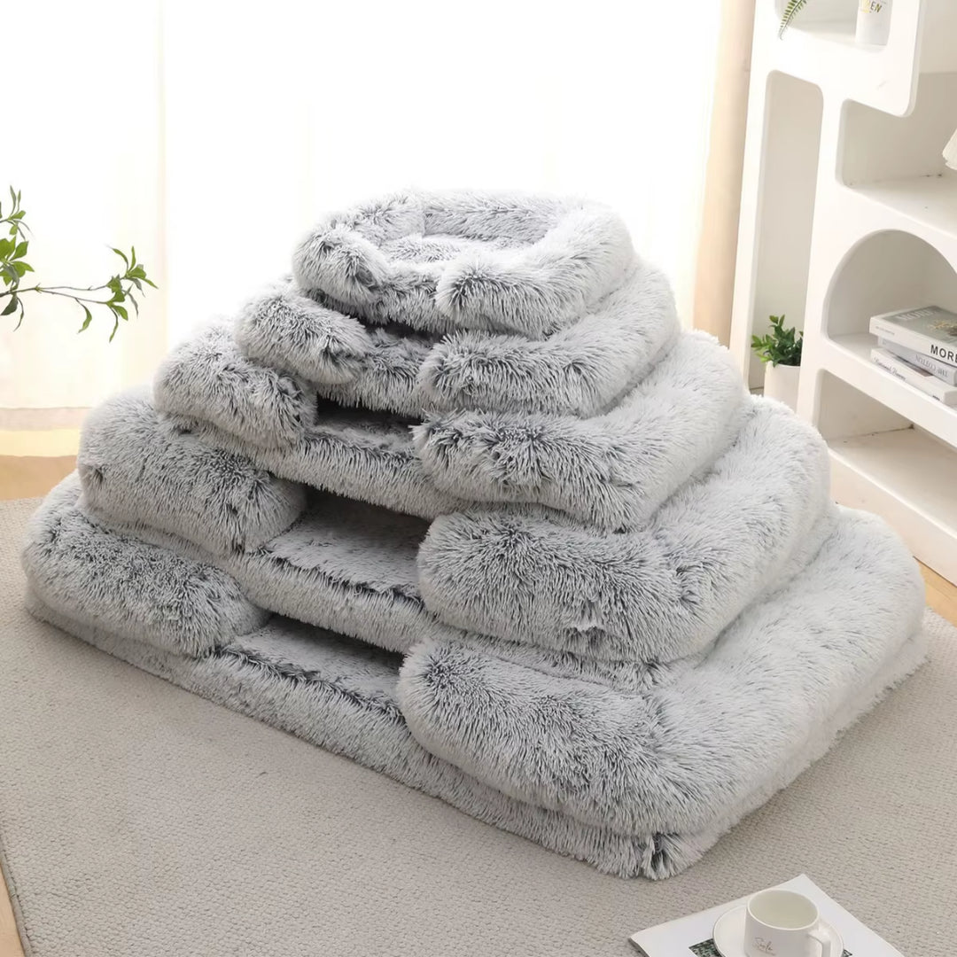 Square Dog Bed Plush Pet Bed Winter Thickened Pad House for Dogs Bed Cat Sofa for Flyffy Dogs Sleeping Bed Sofa Removable Mat